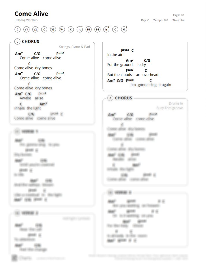 Hillsong Chord Charts