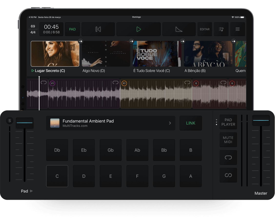 Player MultiTrack para Performance Ao Vivo MultiTracks Brasil